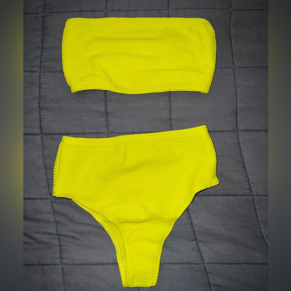 Neon Yellow High Waisted Bikini